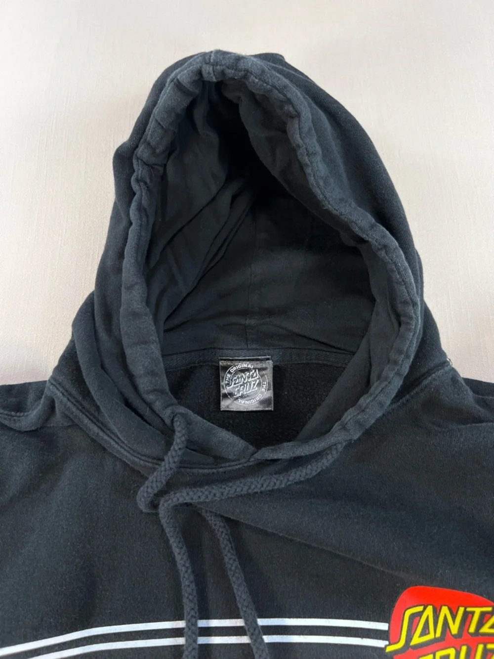 Santa Cruz Skateboards Classic Dot Hoodie Sweatshirt Black Kids L Pullover